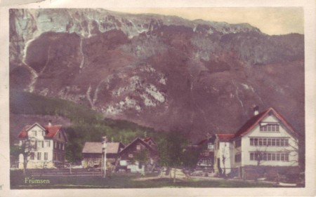 Frümsen Postkarte abgeschickt 1925