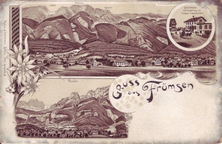 Frümsen Postkarte abgeschickt 1926