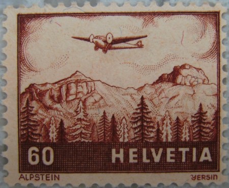 Briefmarke Alpstein 1941 von Albert-Edgar Yersin