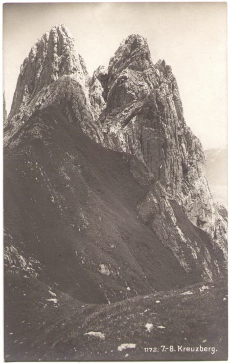 Der siebte und achte Kreuzberg um das Jahr 1910. Fotograf: Max Frei (†1914), St. Gallen, Nr. 1172