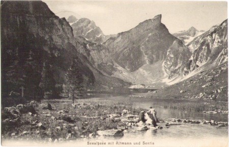 Seealpsee um 1900. Aufnahme und Verlag der Gebrüder Wehrli, Kilchberg, Zürich, Nr. 14051