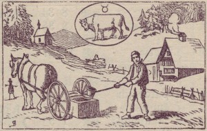 Monatsbild April im Appenzeller Kalender 1889
