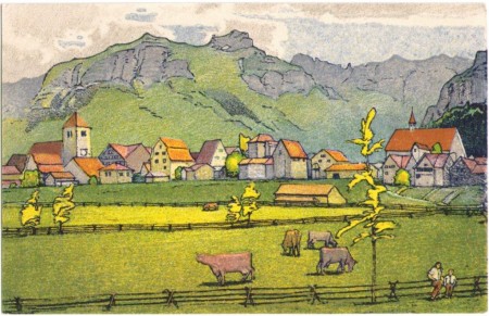 Appenzell mit Kamor und Hohen Kasten um 1910