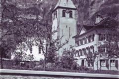 Sax Kirche und Pfarrhaus undatiert