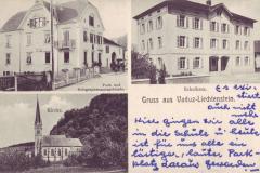 Vaduz-Post-Kirche-Schulhaus-um-1915